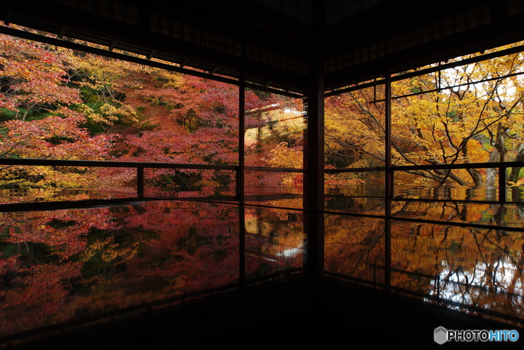瑠璃光院の紅葉1(refrection)