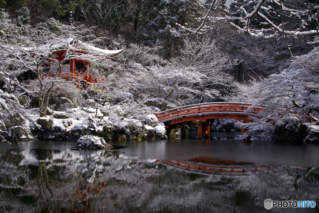 雪景2025・醍醐寺（弁天池・弁天堂1）