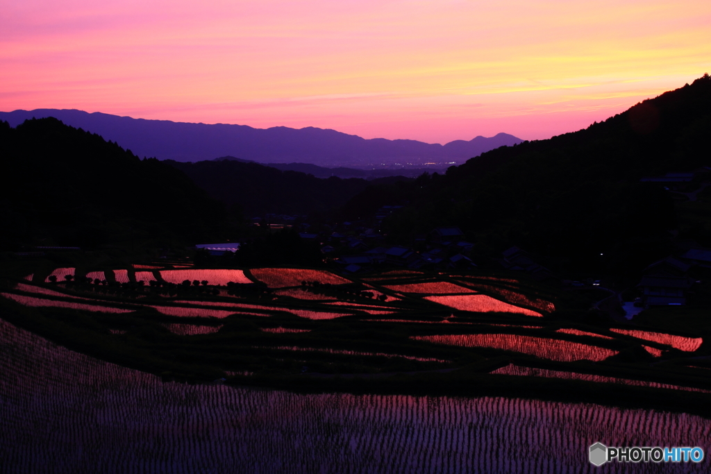 棚田の夕景1（細川地区１）