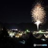 冬花火（かやぶきの里雪灯籠２）