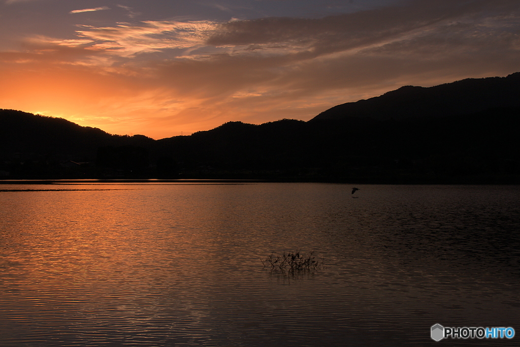 秋の夕暮れ（広沢池）