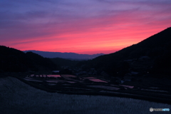 棚田の夕景2（細川地区2）