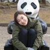 パンダ抱っこして