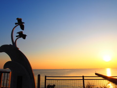 美浜の夕日