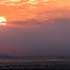 明石海峡大橋の夕陽