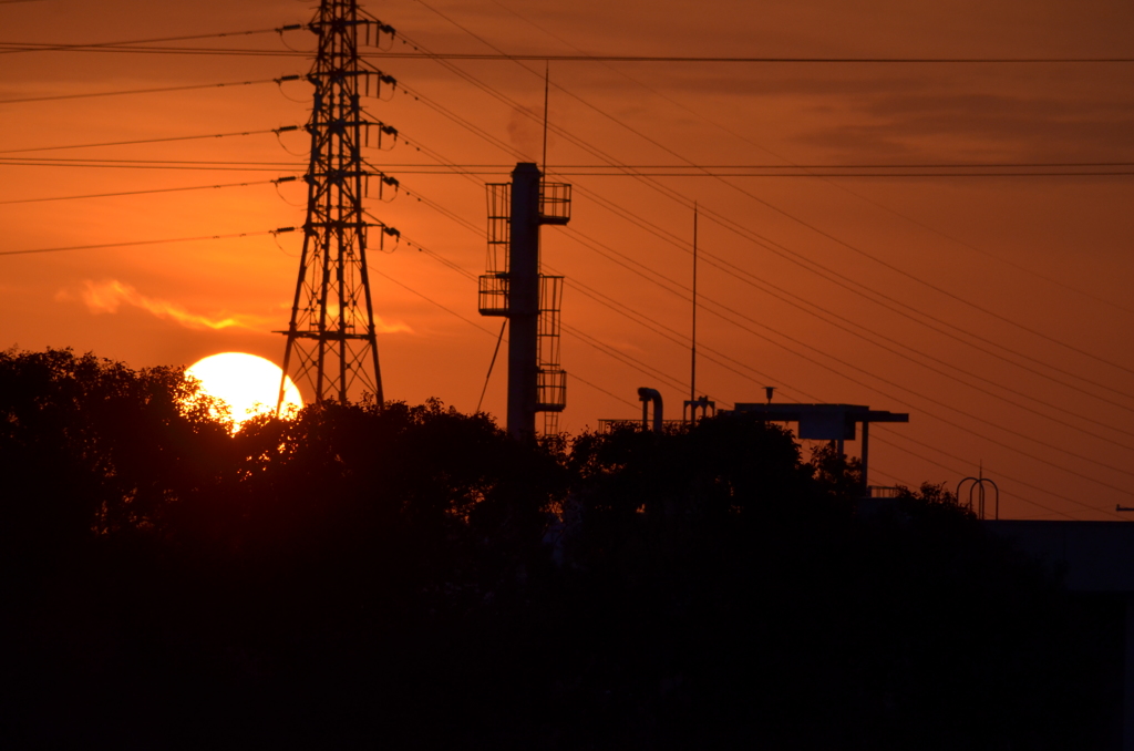 今年最初の夕焼け