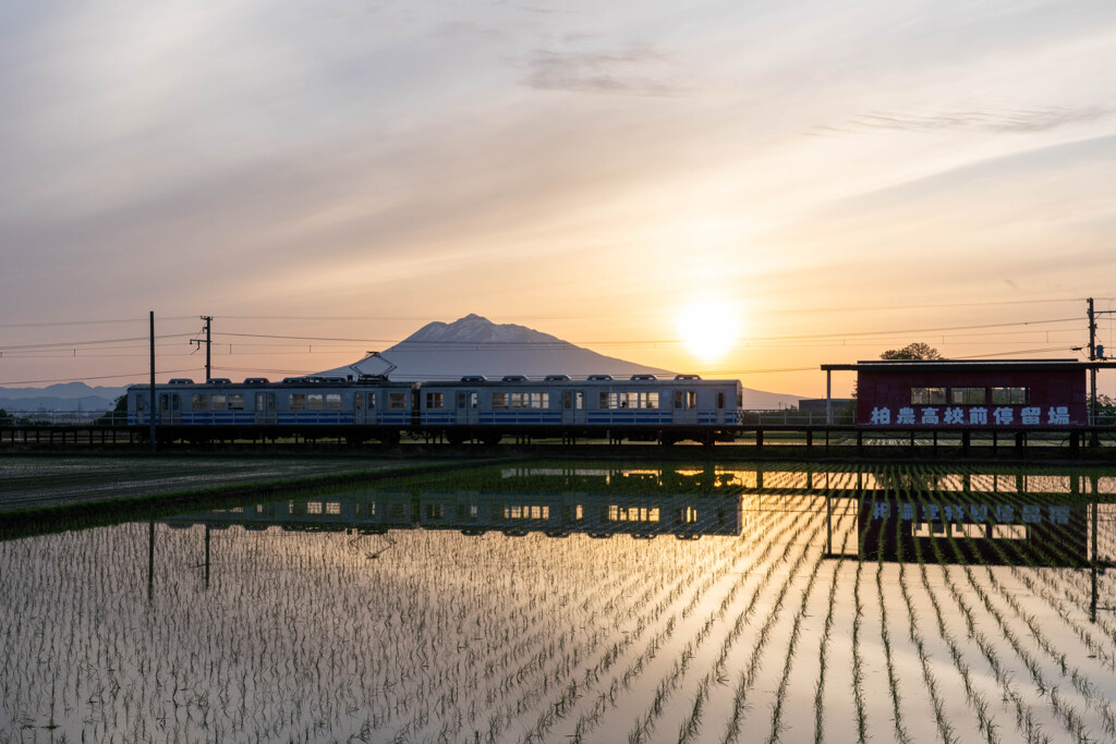 弘南鉄道夕暮れ