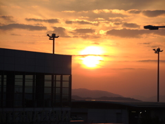 広島空港の夕日