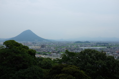 丸亀市街と讃岐富士