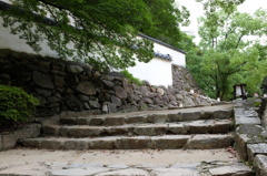 岡山城の石段と石垣