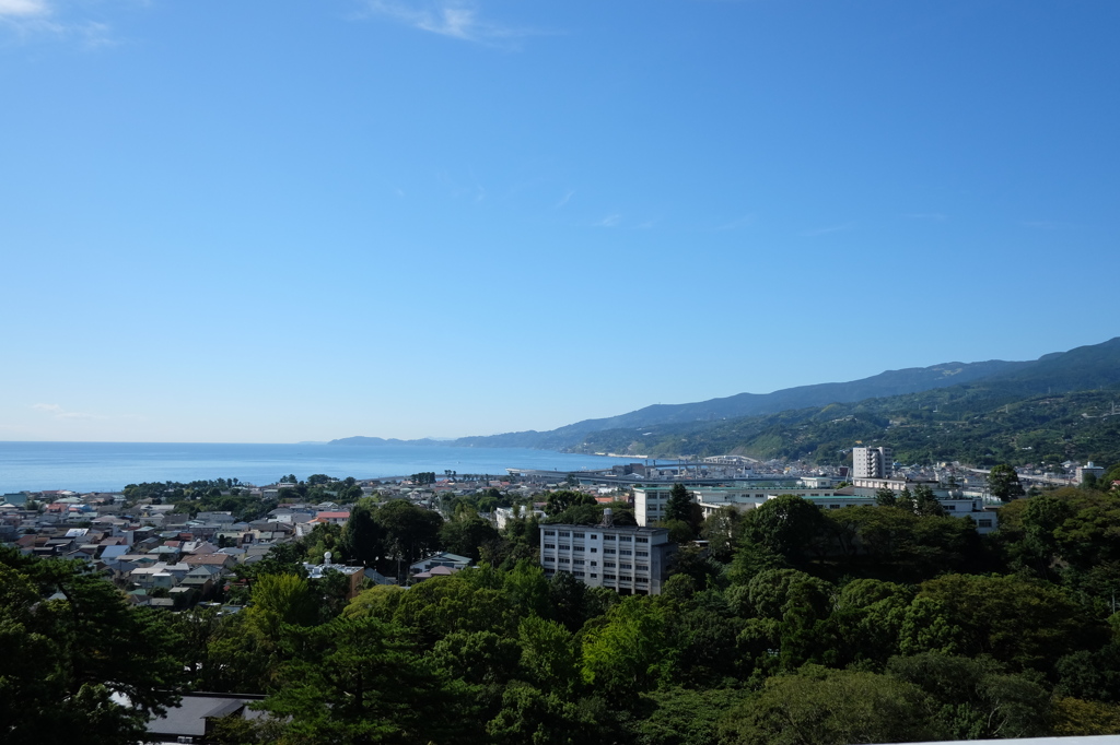 小田原市街と相模湾
