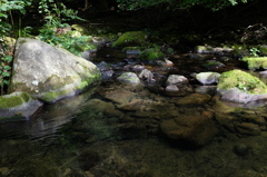 滑沢川の透き通る水