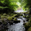 滑沢川と人工の滝