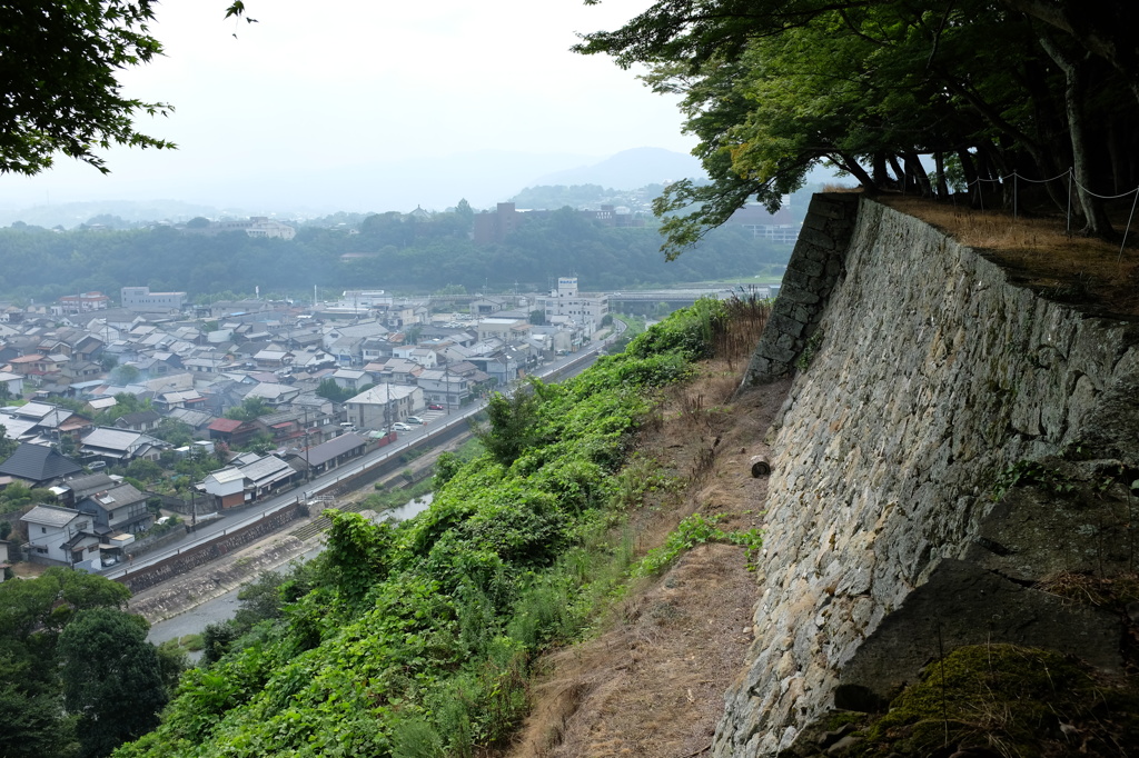 石垣と津山市街