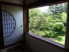 三井邸の和室から見る庭