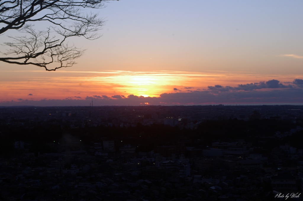 卯辰山からの夕陽