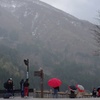 小雨の降る展望台