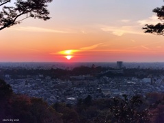 夕陽が見える丘