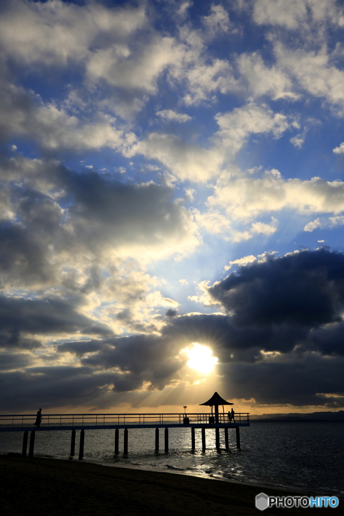 フキサビーチの夕日　1