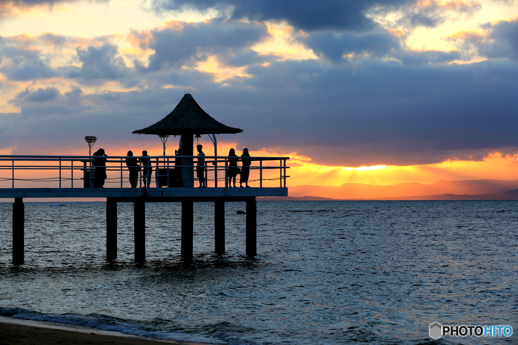フキサビーチの夕日　3