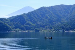 奥河口湖の湖畔