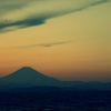 夕日と富士