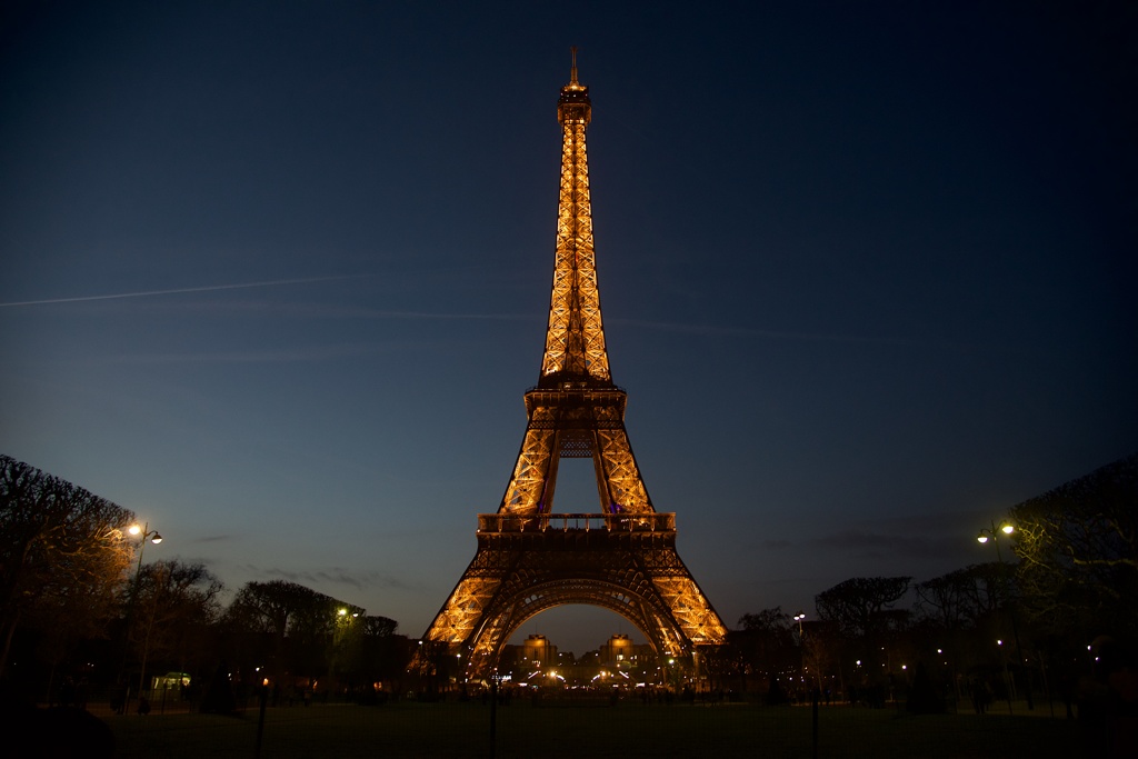Eiffel tower at night time