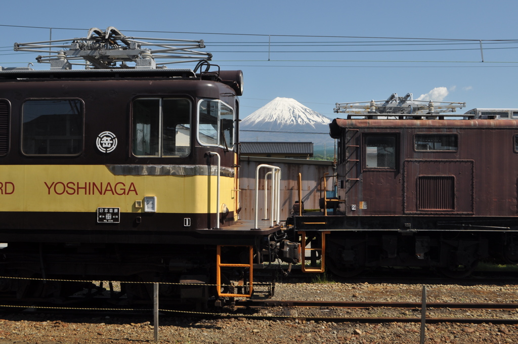 富士山と機関車