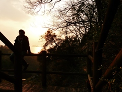 夕日と共に