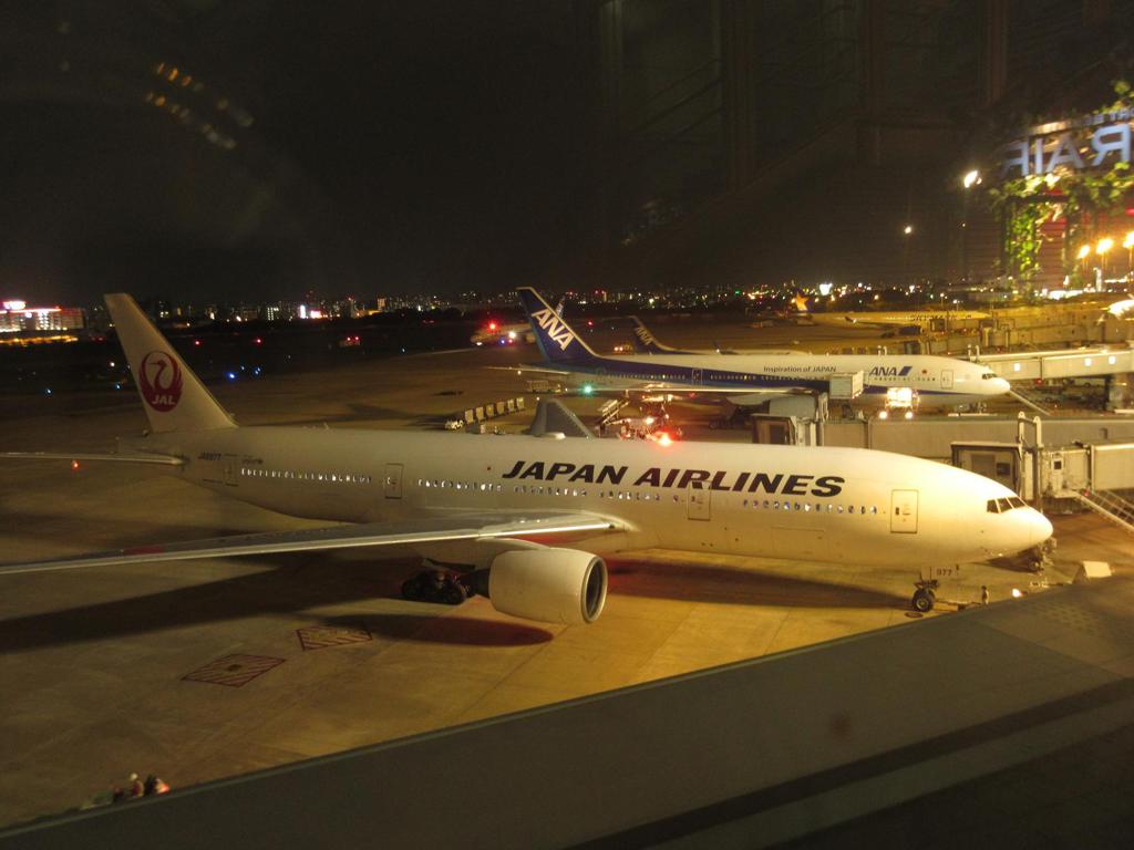 ＪＡＬ　Ｂ777の出発直前