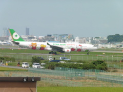 EVA　A330の離陸待ち
