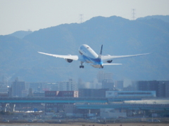 ANA B787-8の出発　福岡空港にて　⑤