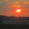 福岡空港からの夕日