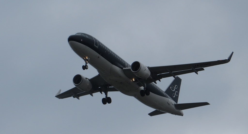 真上を通過するスターフライヤー