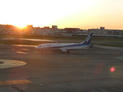 夕暮れの福岡空港にて　①