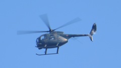 基山山頂を飛行する陸自へり②