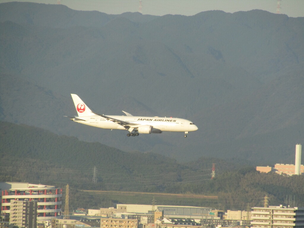 福岡空港へのランディング　博多シティより　①