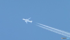 飛行機雲を拡大①