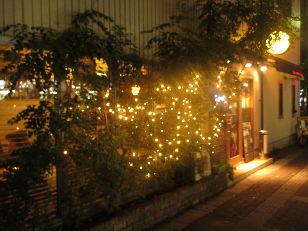 イルミネーションの綺麗なカフェ