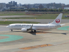 JAL  B737-800　福岡空港出発