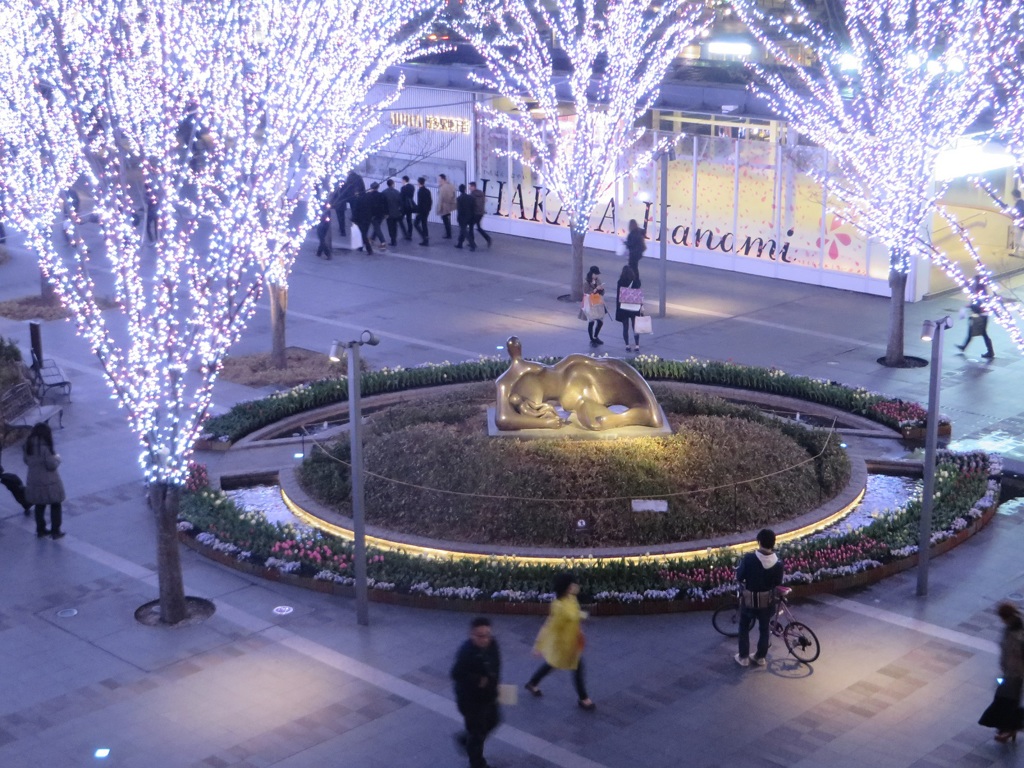 博多シティ桜イルミネーションを２階から③