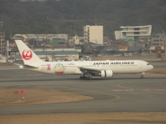 JAL　B767ドラえもん着陸