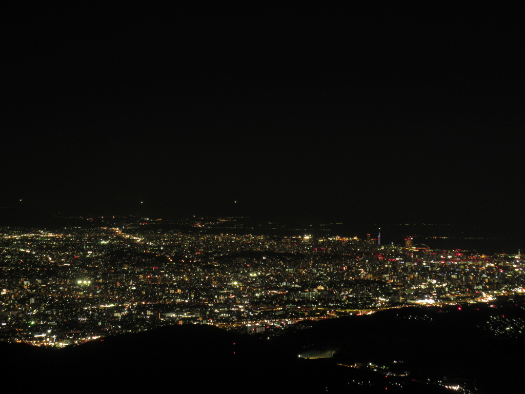 宝満山山頂からの夜景