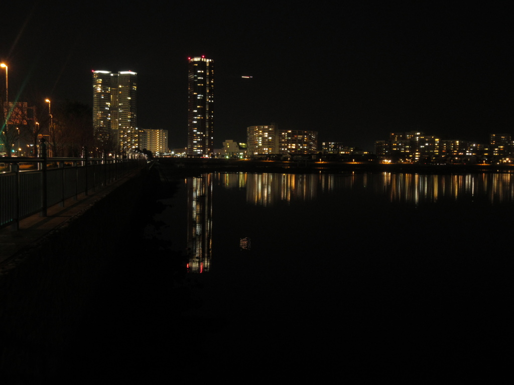 夜の香椎浜にて