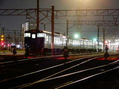 夜の車両基地