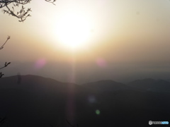 山頂から見た夕日