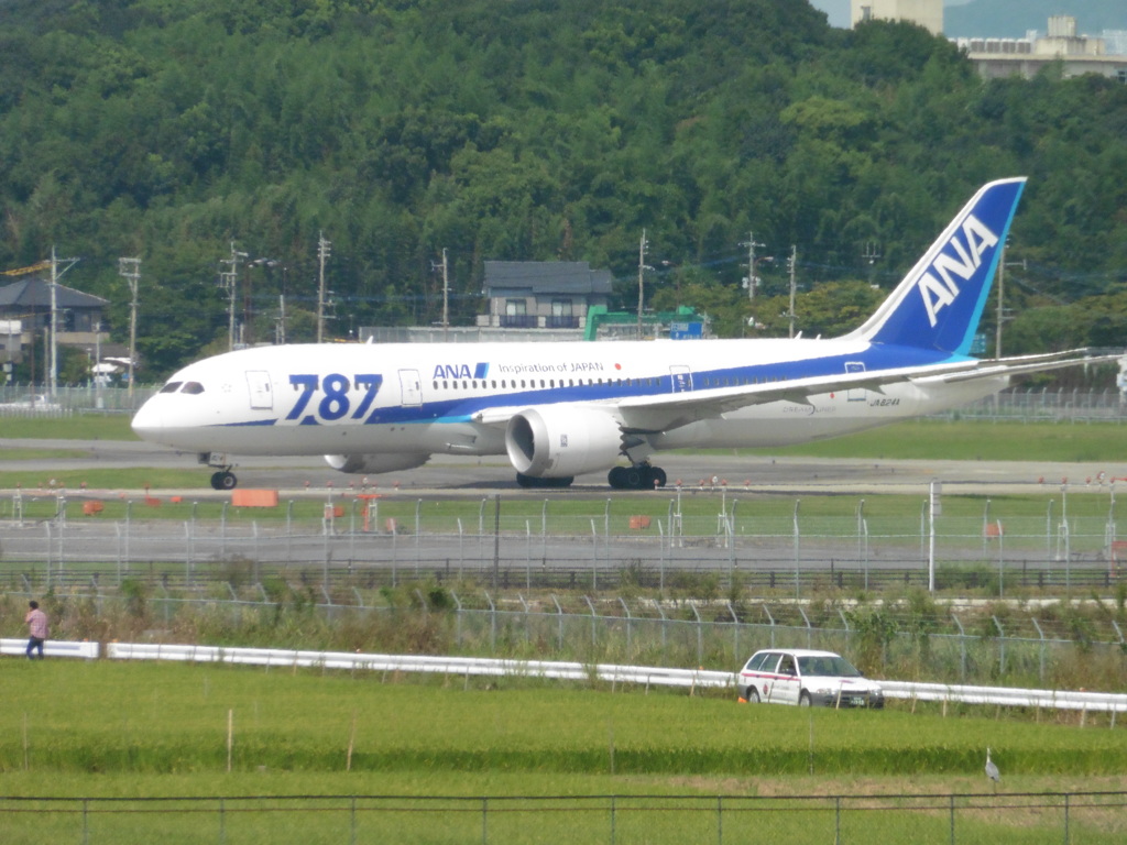 ANA　B787の離陸待ち