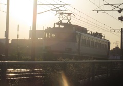 EF81機関車と夕日