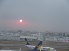 二つの星と夕日
