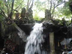 勢いよく流れ落ちる滝